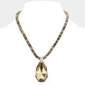 Beaded Necklace with Gemstone Pendant