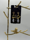 St. Augustine Collection - Handmade Porcelain Teardrop Toggle Earrings – Removable Charm