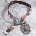 Western Concho Buckle Faux Leather Belt